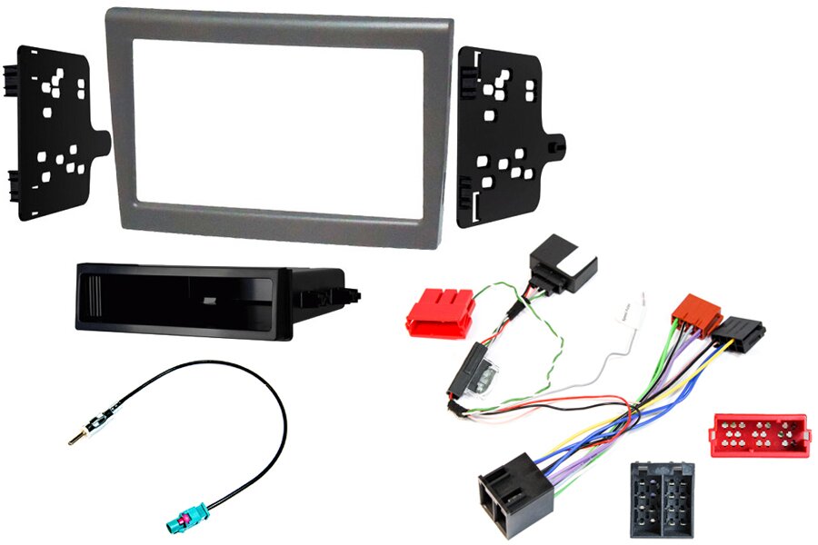 Porsche 987 and 997 Single/ Double DIN car stereo fitting kit (WITH CANBUS IGNITION) SILVER