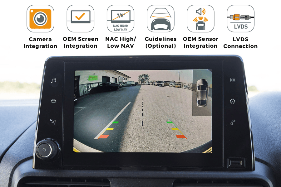 Add a camera to Peugeot, Citroen, DS, Toyota, Vauxhall (2016 Onwards) FOR NAC 7/8 INCH TOUCHSCREEN