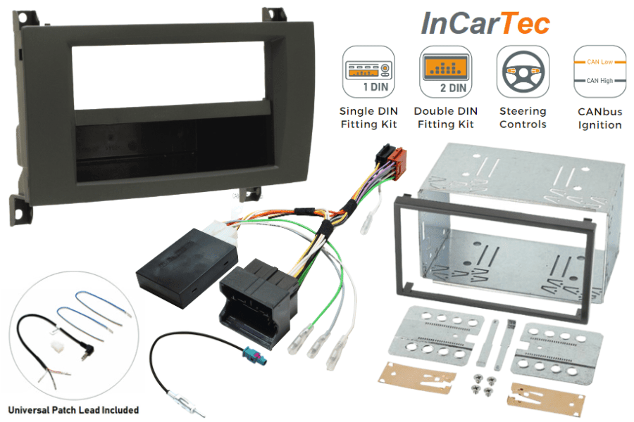 Mercedes SLK 2004-2008 (Standard NTG1) Single/Double DIN car stereo fitting kit (NON-AMPLIFIED)