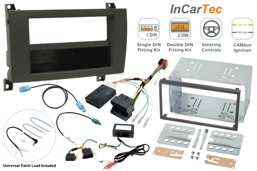 Mercedes SLK 2004-2008 (NTG1/HARMAN KARDON) Single/Double DIN car stereo fitting kit (AMPLIFIED)