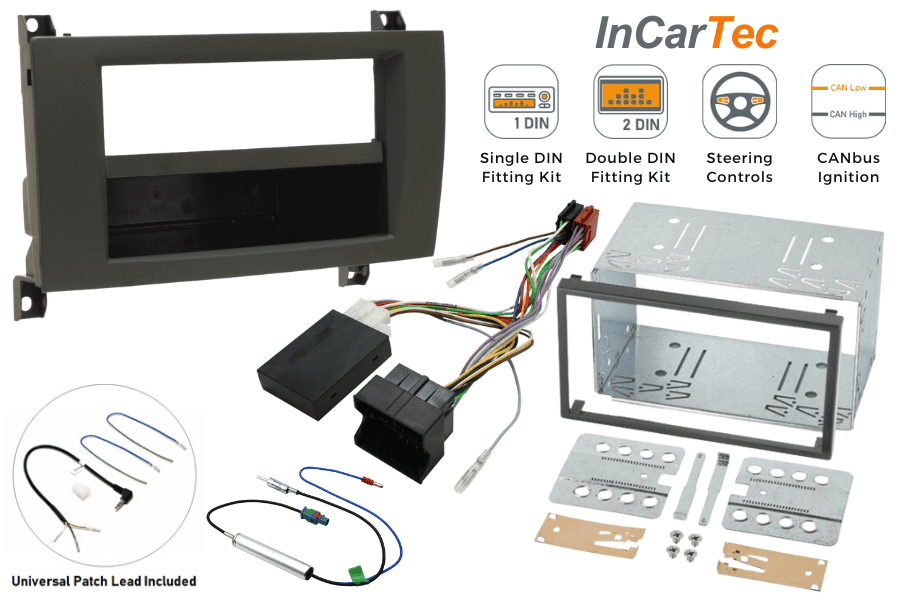 Mercedes SLK 2009-2011 (NTG2) Single/Double DIN car stereo upgrade fitting kit (NON-AMPLIFIED)