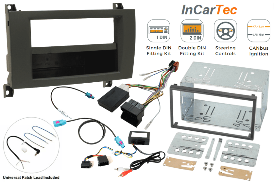 Mercedes SLK 2009-2011 (NTG2/HARMAN KARDON) Single/Double DIN car stereo fitting kit (AMPLIFIED)