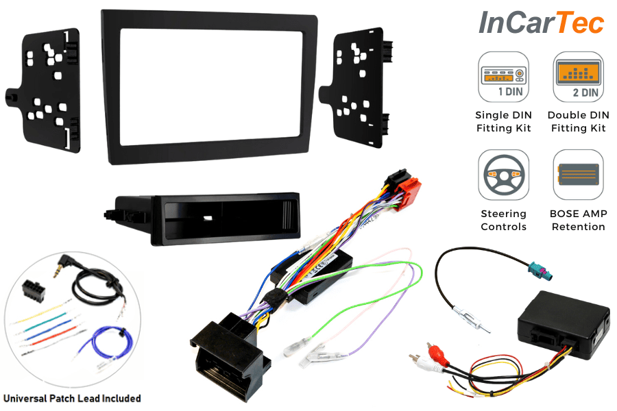 Porsche 987 and 997 Single/ Double DIN car stereo upgrade fitting kit (WITH BOSE) BLACK
