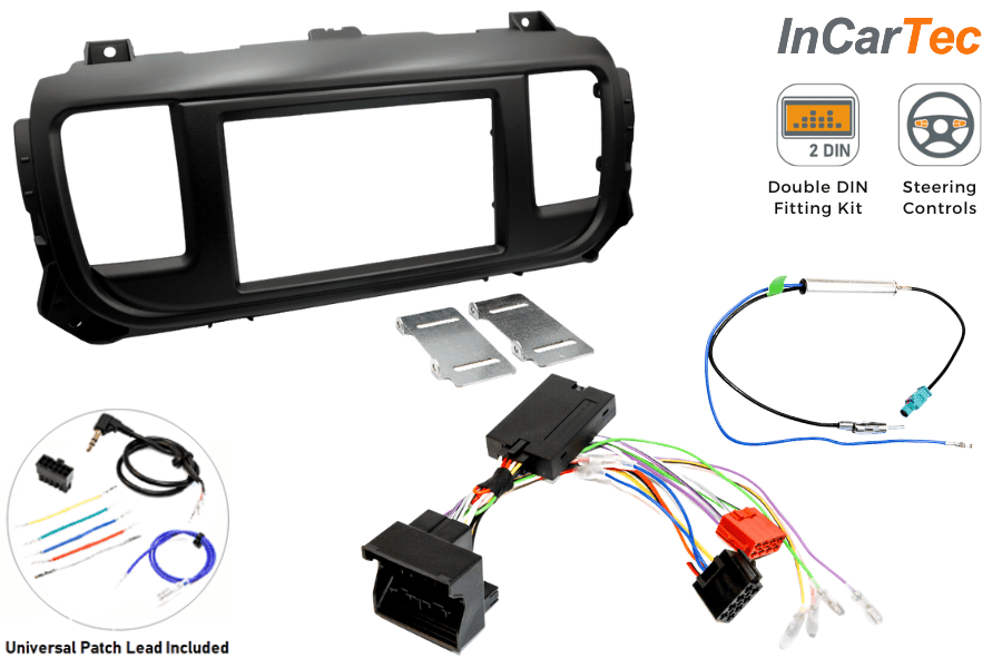 Citroen Dispatch, Peugeot Expert, ProAce Double DIN car stereo fitting kit (STANDARD RADIO)