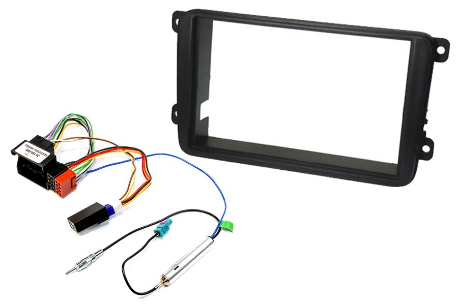 Volkswagen Double DIN car stereo upgrade fitting kit (WITHOUT STEERING CONTROLS) Single Fakra