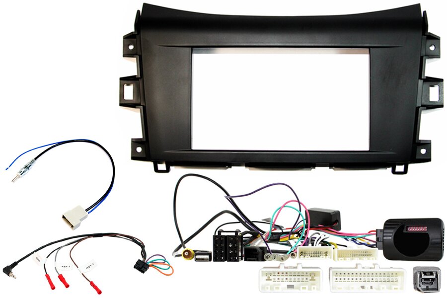 Nissan Navara/ NP300 (2015-2019) Double DIN car stereo upgrade fitting kit with steering controls