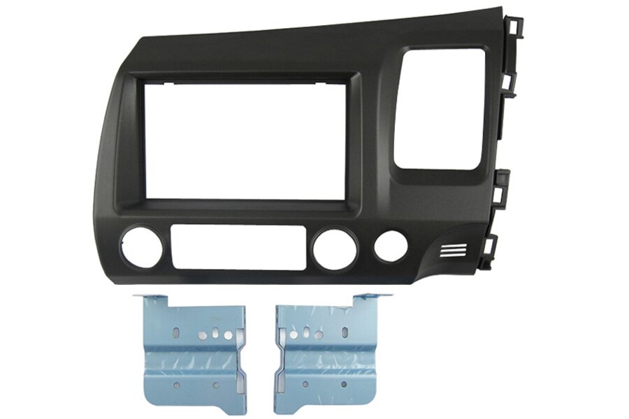 Honda Civic Hybrid Saloon (2006-2011) RHD Double DIN car radio fascia adapter panel (MATT BLACK)