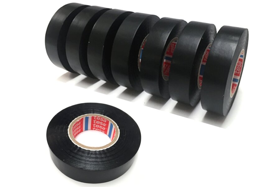 8 x Tesa PVC electrical insulation tape 33m (Black) 8 PACK