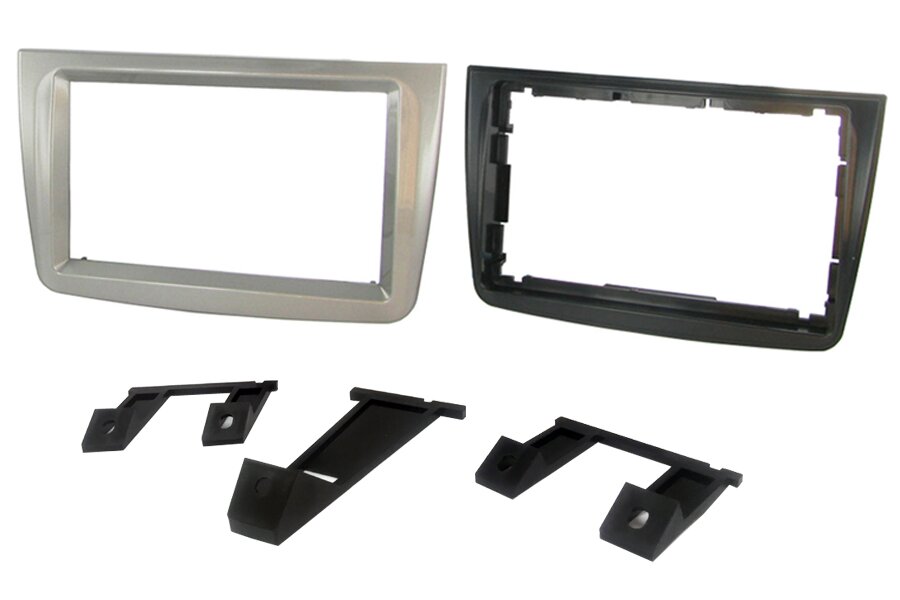 Alfa Romeo Mito (2009 Onwards) Double DIN fascia adapter panel (GLOSS SILVER)