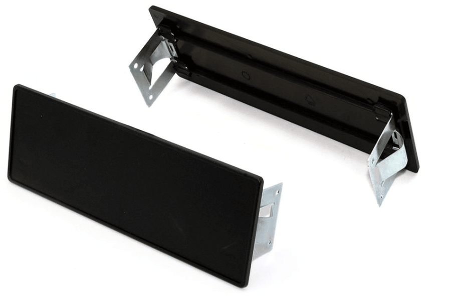 Universal Single DIN car radio push fit blanking plate panel (With metal snap-in clips)
