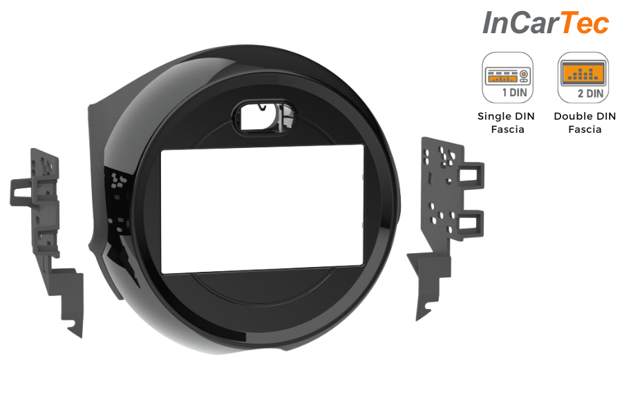 Mini F55 F56 (2014-2018) Single/Double DIN car audio stereo fascia adapter panel (GLOSS BLACK)