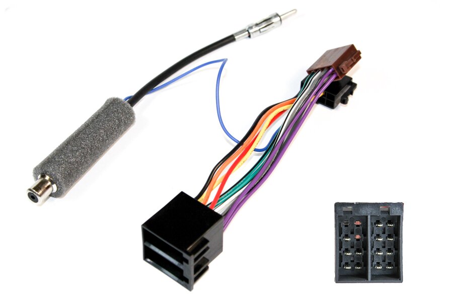 VW group cars Radio ISO lead (with 12V antenna adapter and K-LINE Protection)