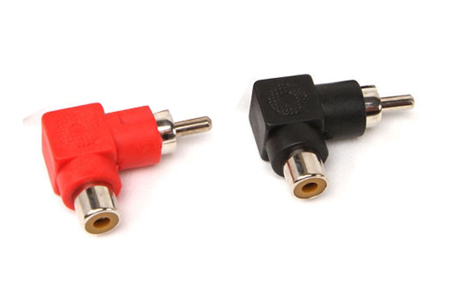 Male to Female Right Angled RCA phono Adapters (PAIR)