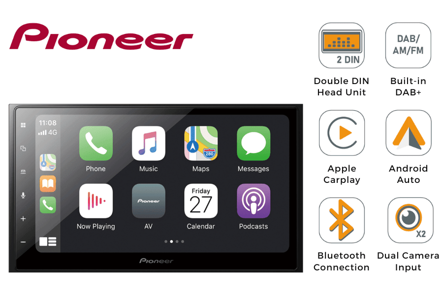 Pioneer SPH-DA250DAB 2-DIN Multimedia Receiver – CarPlay, Android Auto & DAB+