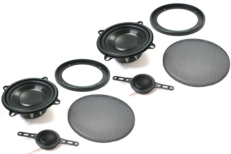 130mm (5 inch) 4ohm, 100W 2-Way speaker, tweeter and grille set