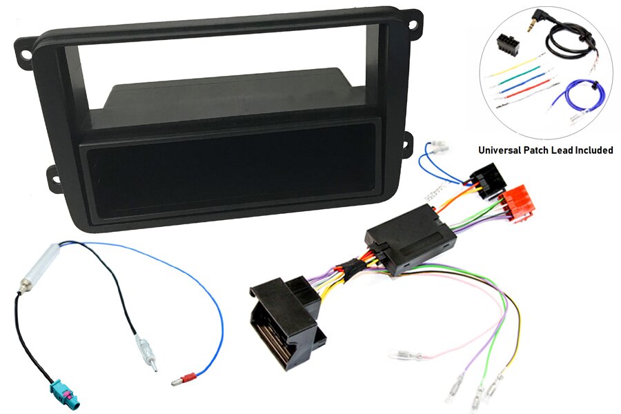Volkswagen Single DIN stereo upgrade fitting kit (with steering wheel controls)