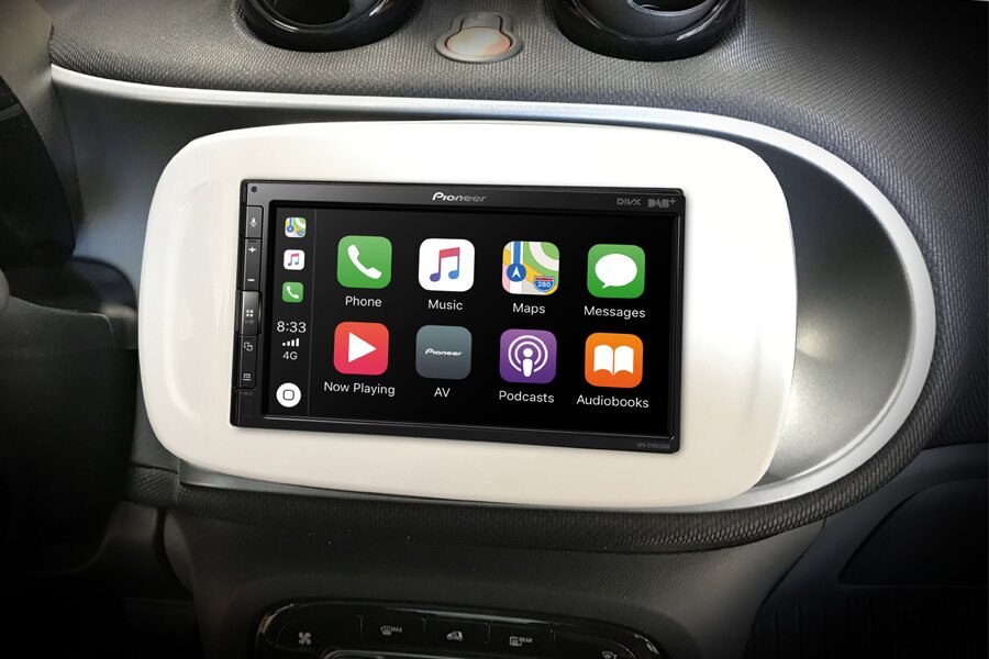 Smart Forfour W453, Fortwo C453/A453 complete stereo upgrade fitting kit with Pioneer EVO64 (WHITE)