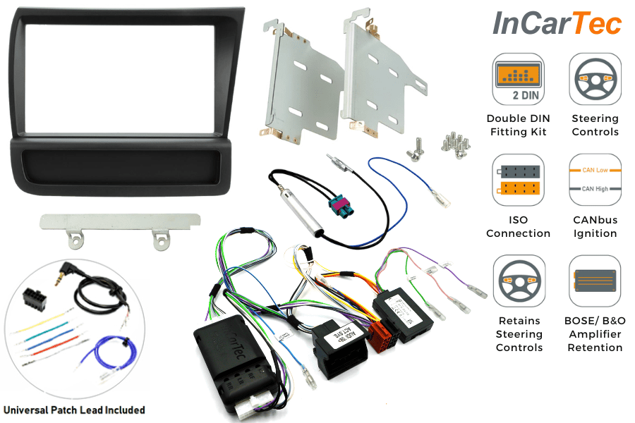 Audi R8 (2007-2015) Double DIN car stereo upgrade fitting kit (RIGHT HAND DRIVE) 