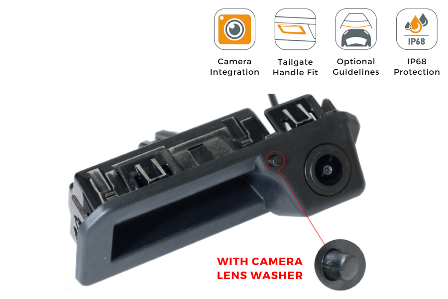 Skoda Karoq, Kodiak (2017 Onwards) Tailgate handle reverse view camera (WITH CAMERA LENS WASHER)