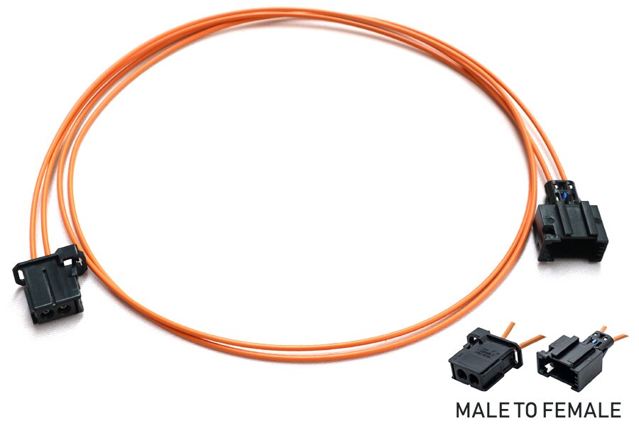 1 Metre (100cm) MOST fibre optic extension cable (Male to Female)