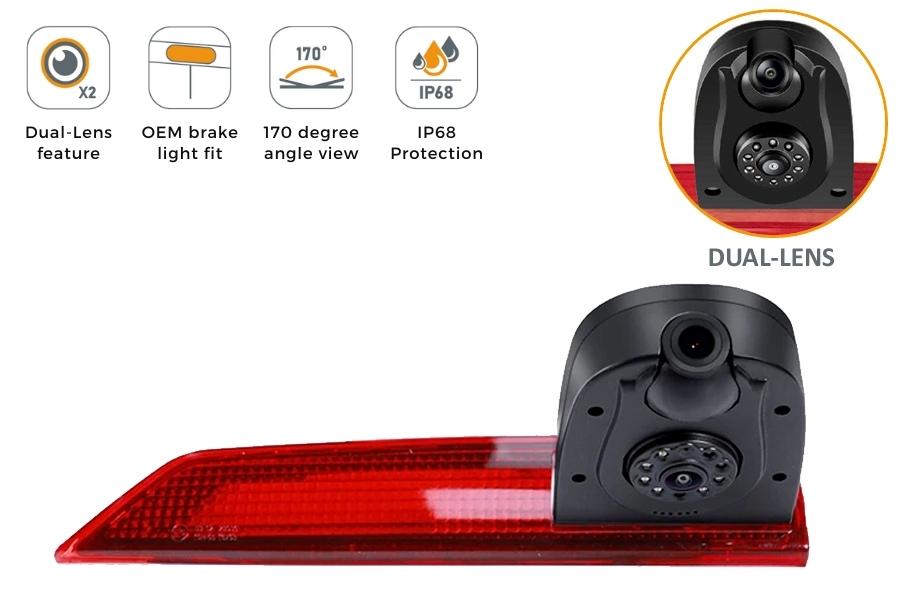 Ford Transit Custom (2016–2024) Dual Lens High Level Brake Light Reversing Camera (LED Bulb)