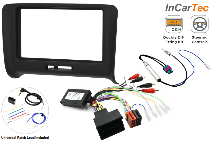 Audi TT 8J (AMPLIFIED SYSTEMS) Double DIN car stereo upgrade fitting kit (WITH STEERING CONTROLS)