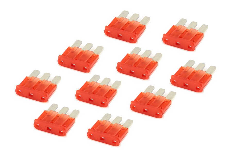 10 Amp Red MICRO3 blade fuses (10pcs pack)