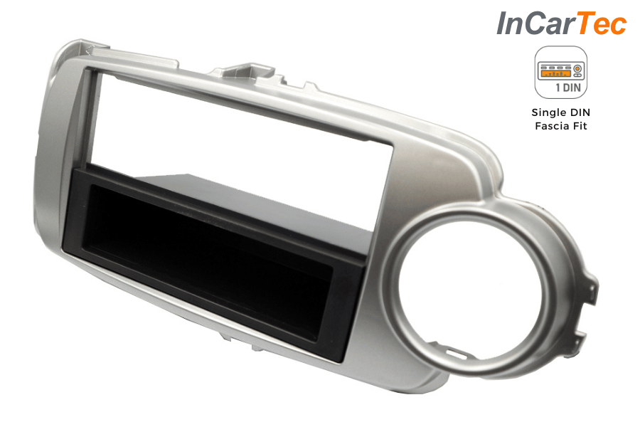Toyota Yaris (2017-2020) Single DIN car audio fascia adapter panel (SILVER)