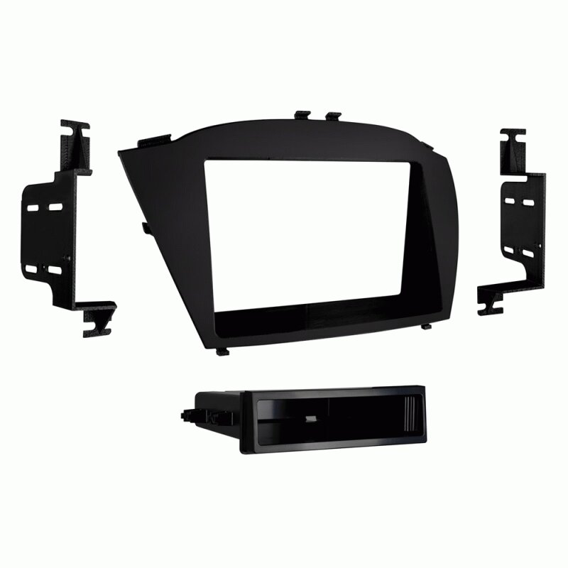 Hyundai IX35 (10-15), Tucson (13-15) Double DIN car audio stereo fascia kit (MATT BLACK)