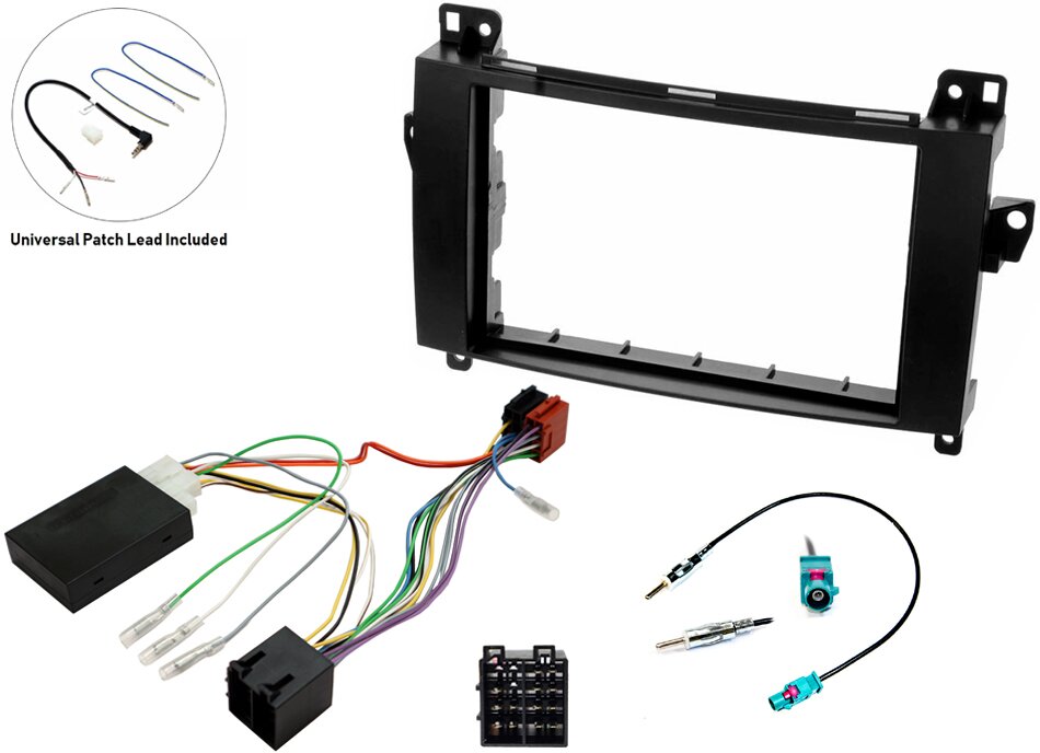 Mercedes (AUDIO 5) Double DIN car stereo upgrade fitting kit with steering controls (ISO CONNECTION)