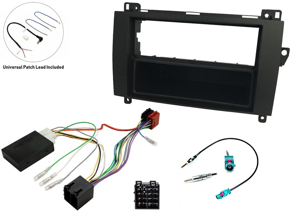 Mercedes (AUDIO 5) Single DIN car stereo upgrade fitting kit with steering controls (ISO CONNECTION)