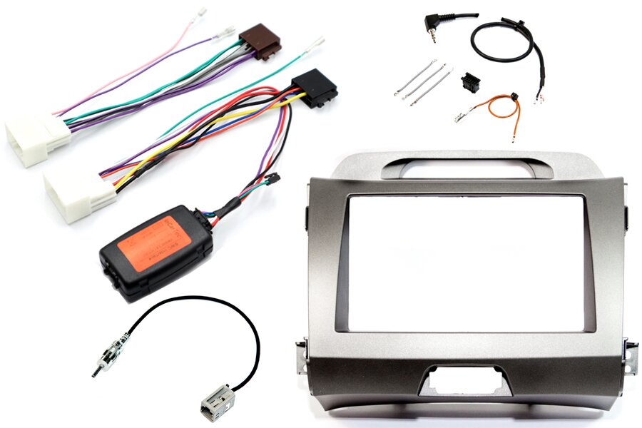 Kia Sportage (2010-2015) with navigation Double DIN car stereo upgrade fitting kit (SILVER)