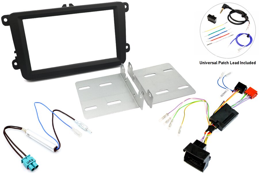 Volkswagen Double DIN car stereo upgrade fitting kit (Steering controls) For Highline & Amplified