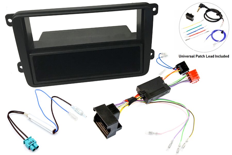 Volkswagen Single DIN car stereo upgrade fitting kit (Steering wheel controls)