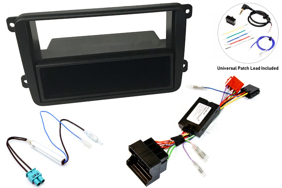 Volkswagen (Composition Colour/ Media) Complete Single DIN car stereo upgrade fitting kit