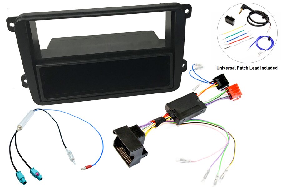 Volkswagen (RCD300/RCD500) Single DIN car stereo upgrade fitting kit (Steering wheel controls)