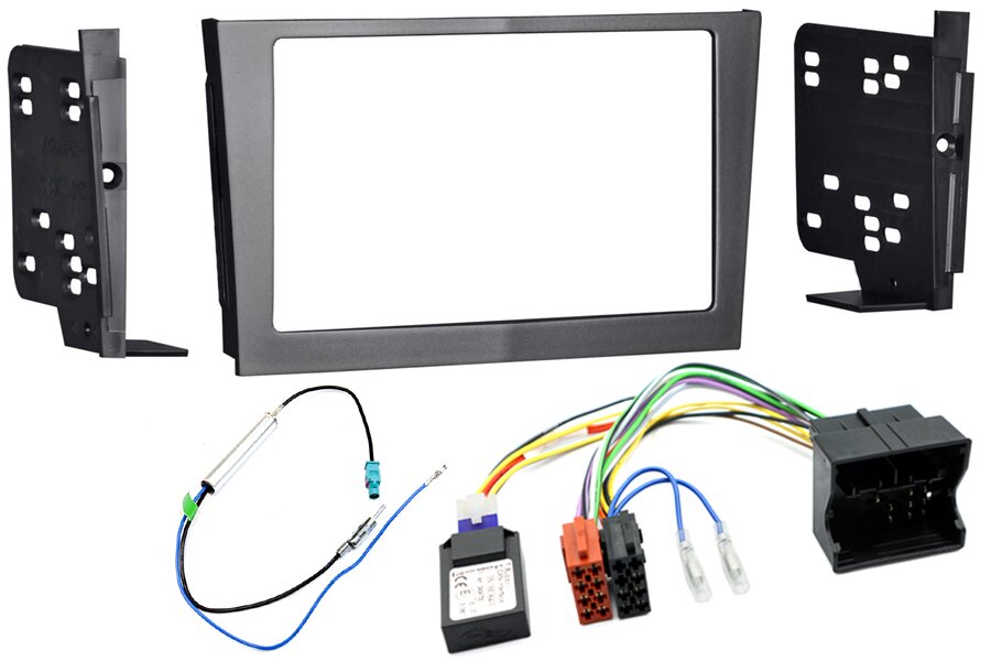 Vauxhall Double DIN car stereo upgrade fitting kit with CAN ignition (CHARCOAL METALLIC)