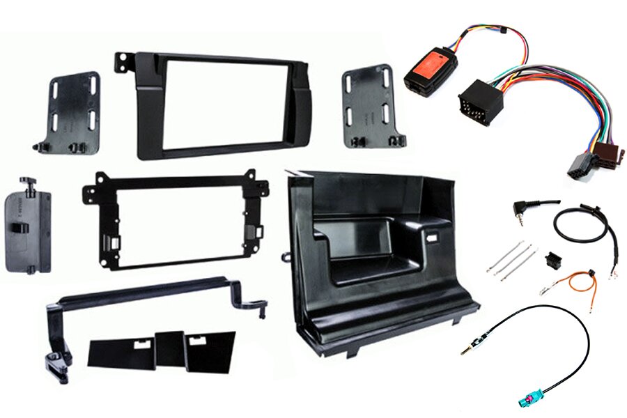 BMW 3-Series (E46) Double DIN car stereo upgrade fitting kit (STANDARD AUDIO/ROUND PIN)