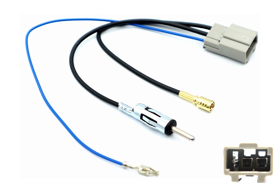 Isuzu D-Max, Honda Mazda FM and DAB Aerial adapter to male DIN and SMB