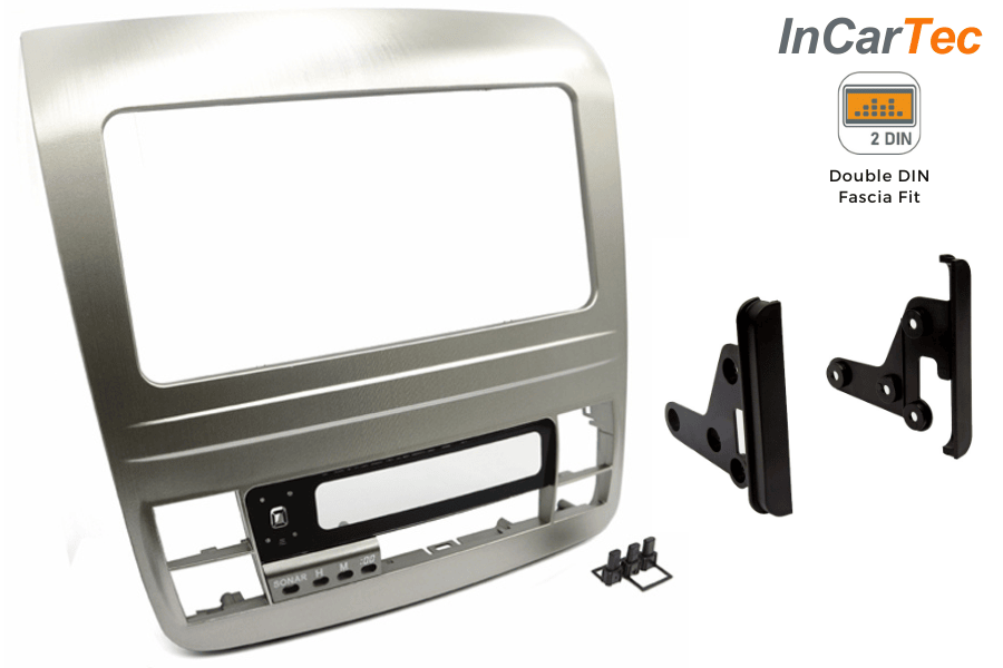 Toyota Alphard AH10 (2002-08) Hybrid (OEM Navigation) Double DIN Radio Fascia (SILVER)