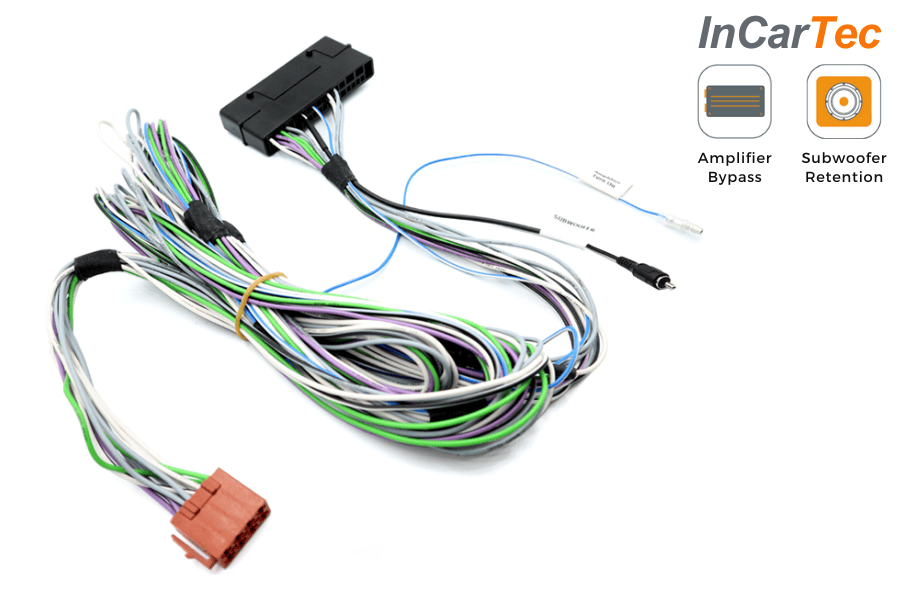 Porsche PCM3 BOSE MOST25 Fibre Optic Amplifier Bypass Cable and Subwoofer Retention