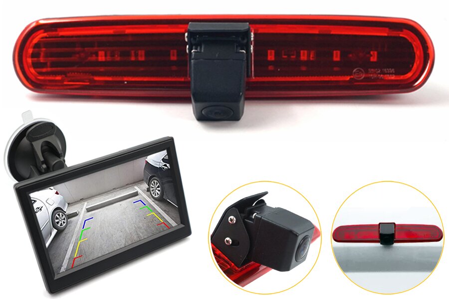 Fiat Doblo, Vauxhall Combo (2010 Onwards) high level brake light camera and monitor kit