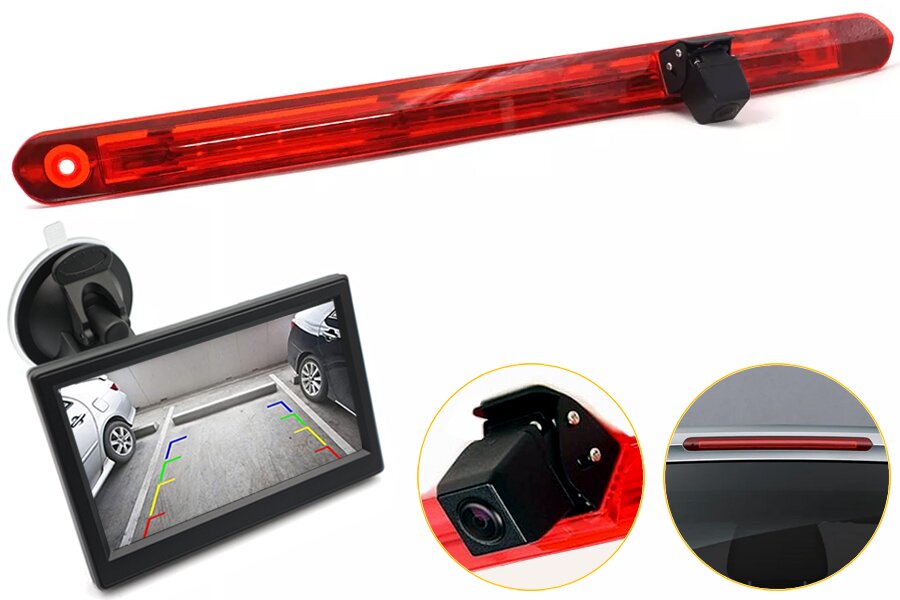 Mercedes Vito (2016 Onwards) high level brake light camera and monitor kit (TAIL LIFT DOOR)