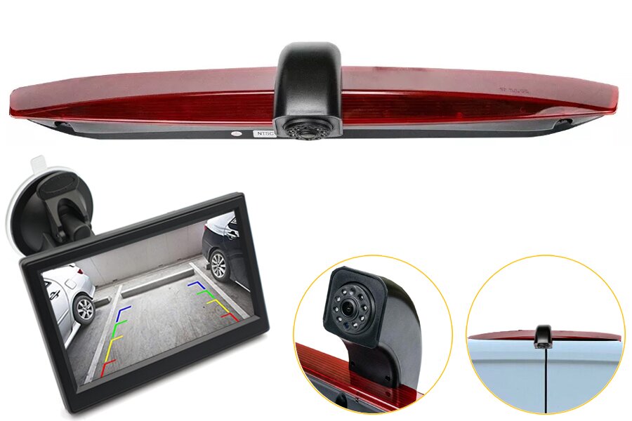 Mercedes Vito (2016 Onwards) high level brake light camera and monitor kit (BARN DOORS)