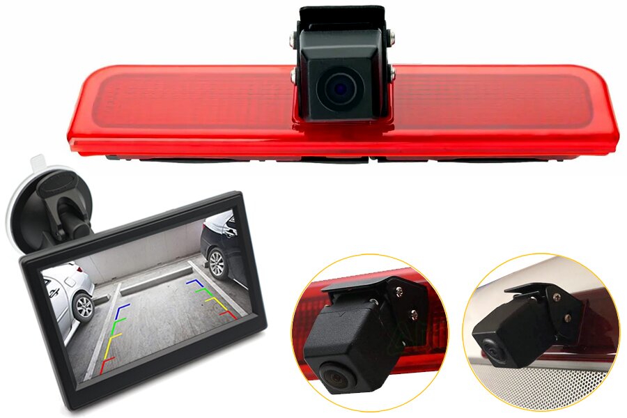 Volkswagen Caddy (2003-2015) high level brake light camera and monitor kit