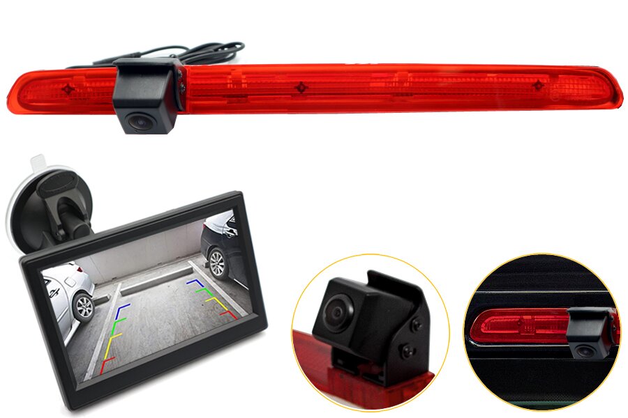Volkswagen Transporter T6 (2016 On) high level brake light camera and monitor kit (TAIL LIFT DOOR)