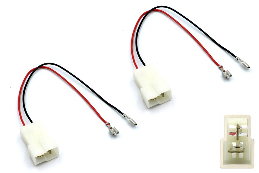 DFSK, Mini One/ Hatch, Mazda Bongo, Vauxhall VXR8 car audio speaker adapter cable leads (Pair)