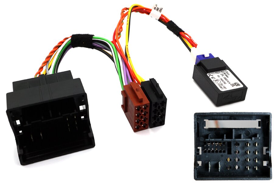 Audi A1 Quadlock to ISO radio adapter harness with CANbus ignition