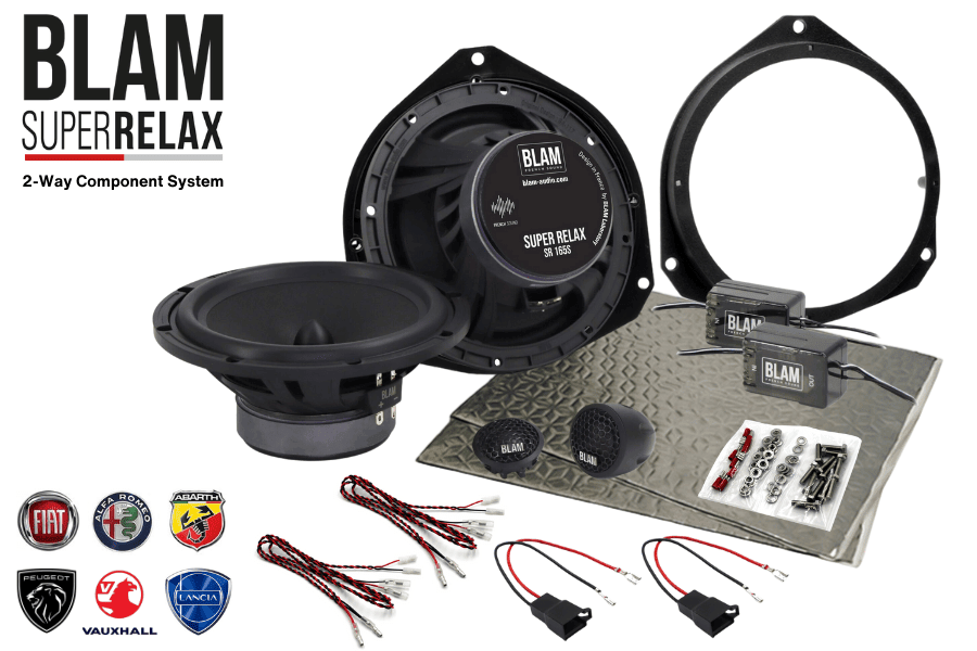 Abarth, Citroen, Fiat, Vauxhall 165mm (6.5 Inch) BLAM RELAX car audio speaker upgrade fitting kit