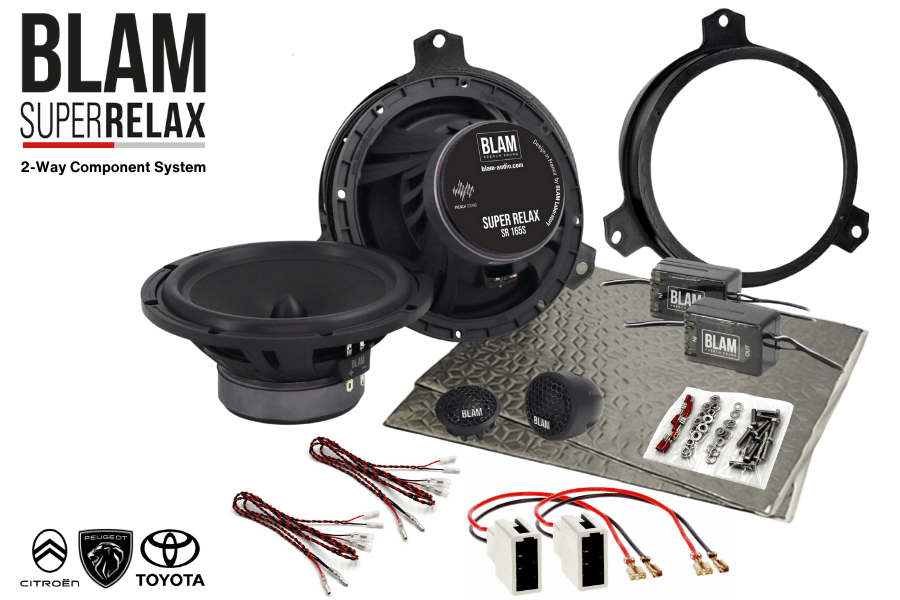 Toyota Aygo, Citroen C1, Peugeot 108 165mm (6.5 Inch) BLAM RELAX car speaker upgrade fitting kit
